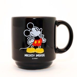 Classic Mickey Mouse Black Ceramic Mug Coffee Cup Vintage 16oz